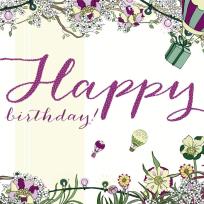 Opakowanie Karnet Swarovski kwadrat Urodziny Balony z prezentem