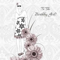 Opakowanie Karnet Swarovski kwadrat Urodziny dziewczyna