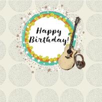 Opakowanie Karnet Swarovski kwadrat Urodziny gitara