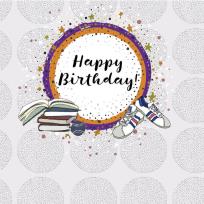 Opakowanie Karnet Swarovski kwadrat Urodziny książki