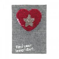 Opakowanie Notes z cekinami A5 serce