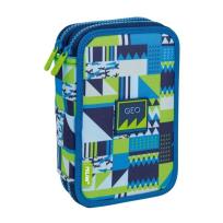Opakowanie Piórnik 2 poz. z wyprawką Geo niebieski MILAN