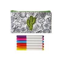 Okładka książki Piórnik do kolorowania z flamastrami kaktus