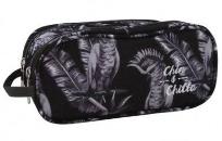 Opakowanie Piórnik saszetka dwukomorowy czarny ptaki