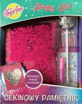 Opakowanie Zestaw pamiętnik cekinowy różowy