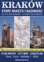 Okładka książki KRAKÓW STARE MIASTO I KAZIMIERZ PLAN MIASTA 1:4000