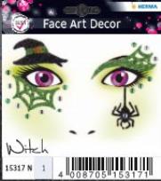 Opakowanie NAKLEJKI DO ZDOBIENIA TWARZY CZAROWNICA 15317