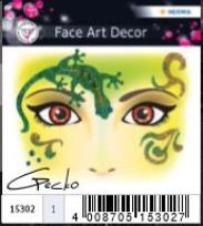 Opakowanie NAKLEJKI DO ZDOBIENIA TWARZY JASZCZURKA 15302