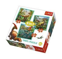 Opakowanie Puzzle Niezwykły świat dinozaurów 3w1