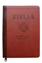 Okładka książki Biblia pierwszego Kościoła z paginatorami kasztan