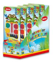 Okładka książki Farbki akwarelowe 8 kolorów + kredki woskowe 8 kolorów