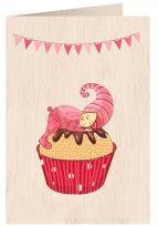 Opakowanie Karnet drewniany C6+ koperta Narodziny dziewczynka