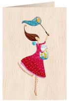 Opakowanie Karnet drewniany C6 + koperta Słoik gwiazd