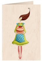 Opakowanie Karnet drewniany C6 + koperta Tort truskawkowy