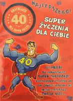 Opakowanie Karnet Party naklejany B6 + koperta Urodziny 40 wzór nr 05 (opakowanie 2 sztuki)