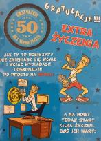 Opakowanie Karnet Party naklejany B6 + koperta Urodziny 50 wzór nr 02 (opakowanie 2 sztuki)