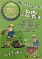 Opakowanie Karnet Party naklejany B6 + koperta Urodziny 60 wzór nr 04 (opakowanie 2 sztuki)