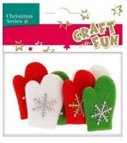 Opakowanie Ozdoba dekoracyjna filc rękawiczki 6el