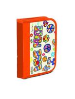 Opakowanie Piórnik szkolny GIMBOO ekonomiczny z wyposażeniem 1 komora, 1 przekładka, pomarańczowy