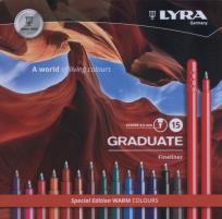 Opakowanie Pisaki Lyra Graduate Fineliner 15 kolorów