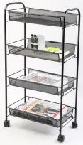Opakowanie Stojak na dokumnety na kółkach 4 półki czarny
