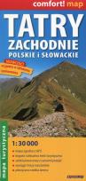 Okładka książki Tatry Zachodnie polskie i słowackie mapa turystyczna 1:30 000