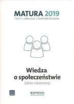 Okładka książki Wiedza o społeczeństwie Matura 2019 Testy i arkusze Zakres rozszerzony