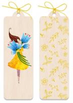 Opakowanie Zakładka drewniana Kobieta w żółtej sukience