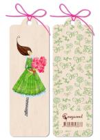 Okładka książki Zakładka drewniana Kobieta z bukietem