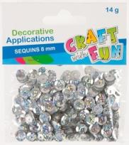 Opakowanie Cekiny laser srebro guzik 8mm