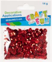 Opakowanie Cekiny metaliczne czerwone guzik 8mm