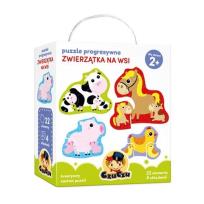 Okładka książki CzuCzu Puzzle progresywne Zwierzątka na wsi 2+