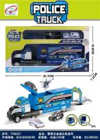 Opakowanie Duża ciężarówka policja z autami