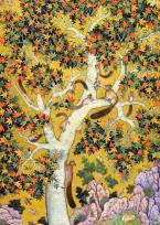 Opakowanie Karnet B6 z kopertą Squirrels on a plane tree