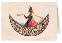 Opakowanie Karnet drewniany C6 + koperta Ślub łódka