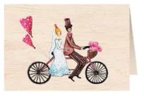 Opakowanie Karnet drewniany C6 + koperta Ślub Para Młoda