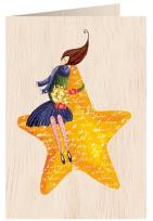 Opakowanie Karnet drewniany C6 + koperta Święta Kobieta na gwieździe