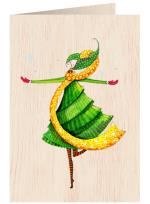 Opakowanie Karnet drewniany C6 + koperta Święta Tańcząca kobieta