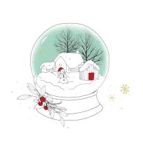 Opakowanie Karnet Swarovski kwadrat CL3207 Święta Domki