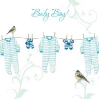 Opakowanie Karnet Swarovski kwadrat EE02 Narodziny chłopiec