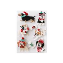 Opakowanie Naklejki 3D Świąteczne Psy