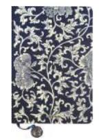 Opakowanie Notes A5/144K Granatowy Białe Liście i Kwiaty