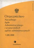Opakowanie Orzecznictwo Naczelnego Sądu Administracyjnego i wojewódzkich sądów administracyjnych 1/2009