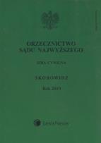 Opakowanie Orzecznictwo Sądu Najwyższego Izba Cywilna Skorowidz Rok 2010