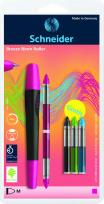 Opakowanie Pióro kulkowe SCHNEIDER Breeze NEON M różowe/czarne + 5 x kartridż blister