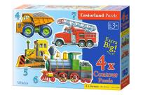 Okładka książki Puzzle x 4 - Pojazdy CASTOR