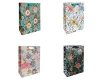 Opakowanie Torby prezentowe 18x23 kwiaty brokat (12szt)