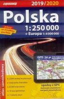 Okładka książki Atlas samochodowy Polska 1:250 000 2019/2020