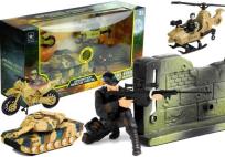 Opakowanie Duży zestaw militarny + Czołg Helikopter Motocykl