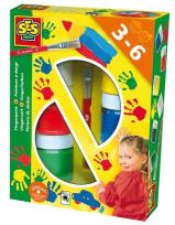 Opakowanie Farby do malowania palcami z pędzelkiem 6 kolorów